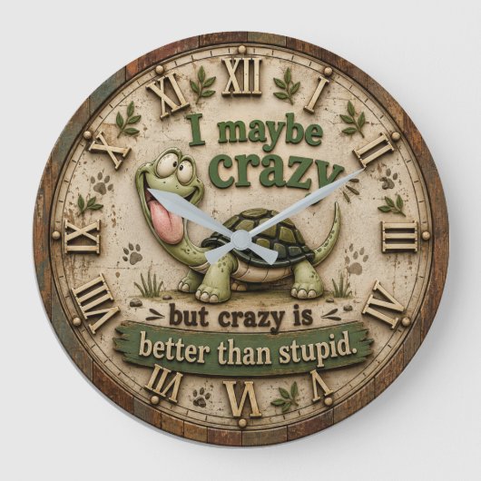 Funny Turtle Große Wanduhr (Vorderseite)