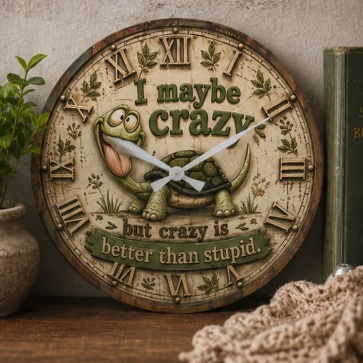 Funny Turtle Große Wanduhr