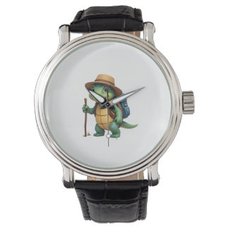 Funny Turtle Hiking Graphic Camping Lover Adventur Armbanduhr