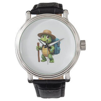 Funny Turtle Hiking Graphic Camping Lover Adventur Armbanduhr