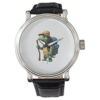 Funny Turtle Hiking Graphic Camping Lover Adventur Armbanduhr