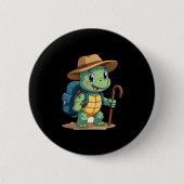 Funny Turtle Hiking Graphic Camping Lover Adventur Button (Vorderseite)