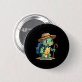 Funny Turtle Hiking Graphic Camping Lover Adventur Button (Vorne & Hinten)