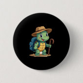 Funny Turtle Hiking Graphic Camping Lover Adventur Button (Vorderseite)