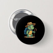 Funny Turtle Hiking Graphic Camping Lover Adventur Button (Vorne & Hinten)