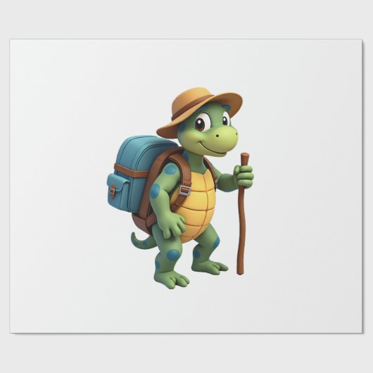 Funny Turtle Hiking Graphic Camping Lover Adventur Geschenkpapier (Flach)