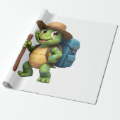 Funny Turtle Hiking Graphic Camping Lover Adventur Geschenkpapier (Ungerollt)