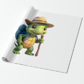 Funny Turtle Hiking Graphic Camping Lover Adventur Geschenkpapier (Ungerollt)