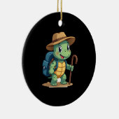 Funny Turtle Hiking Graphic Camping Lover Adventur Keramik Ornament (Rechts)