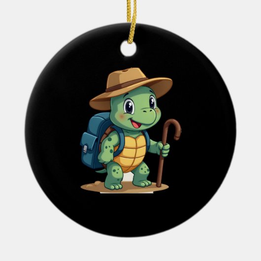 Funny Turtle Hiking Graphic Camping Lover Adventur Keramik Ornament (Vorne)