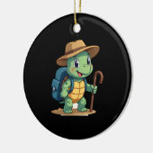 Funny Turtle Hiking Graphic Camping Lover Adventur Keramik Ornament (Links)