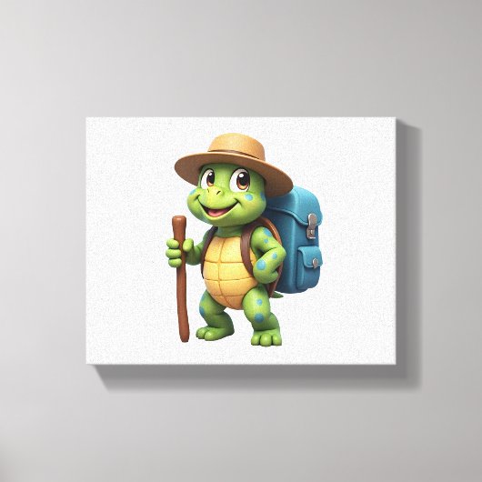 Funny Turtle Hiking Graphic Camping Lover Adventur Leinwanddruck (Vorderseite)