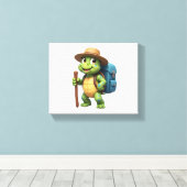 Funny Turtle Hiking Graphic Camping Lover Adventur Leinwanddruck (Insitu (Holzboden))