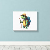 Funny Turtle Hiking Graphic Camping Lover Adventur Leinwanddruck (Insitu (Holzboden))