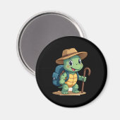 Funny Turtle Hiking Graphic Camping Lover Adventur Magnet (Vorderseite/Rückseite)