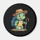 Funny Turtle Hiking Graphic Camping Lover Adventur Magnet (Vorne)