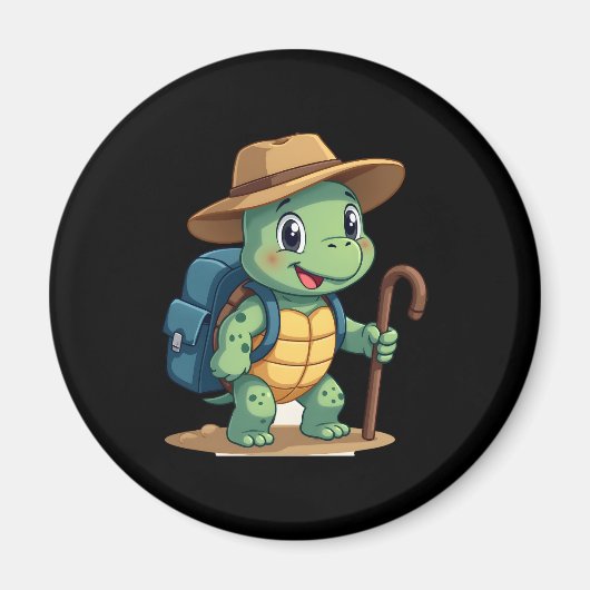 Funny Turtle Hiking Graphic Camping Lover Adventur Magnet (Vorne)