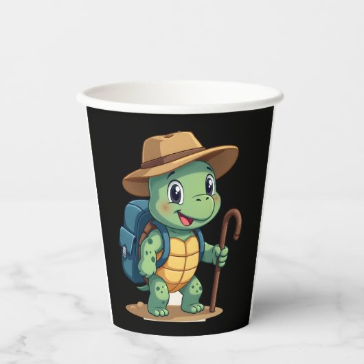 Funny Turtle Hiking Graphic Camping Lover Adventur Pappbecher (Vorderseite)