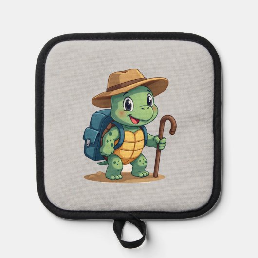 Funny Turtle Hiking Graphic Camping Lover Adventur Topflappen (Vorderseite)
