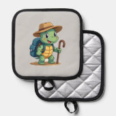 Funny Turtle Hiking Graphic Camping Lover Adventur Topflappen (Vorderseite/Rückseite)
