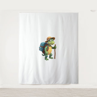 Funny Turtle Hiking Graphic Camping Lover Adventur Wandteppich