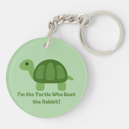 Funny Turtle Ich bin die Schildkröte, die das Kani Schlüsselanhänger (Rückseite)