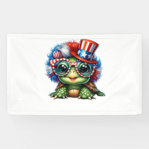 Funny Turtle Patriotic USA Flag Sunglass Banner