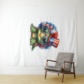 Funny Turtle Patriotic USA Flag Sunglass Wandteppich (Beispiel (Horizontal))