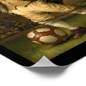 Funny Turtle Playing Soccer Graphic Weird Turtle  Poster (Ecke)