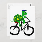 Funny Turtle Riding Bicycle Postkarte (Vorne/Hinten)