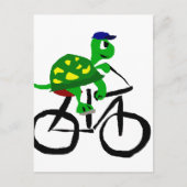 Funny Turtle Riding Bicycle Postkarte (Vorderseite)