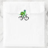 Funny Turtle Riding Bicycle Runder Aufkleber (Tasche)