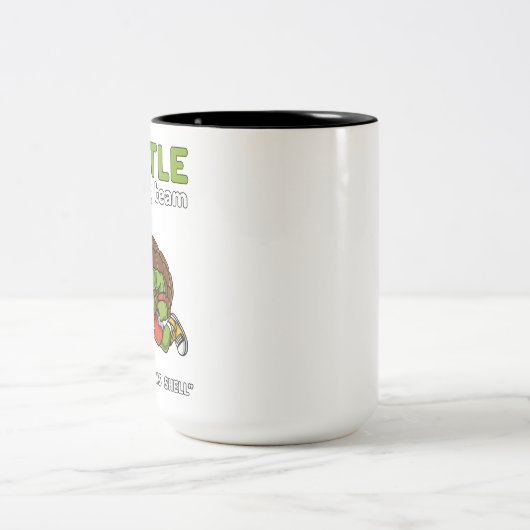 Funny Turtle Running Team Cardio Workout Übung Zweifarbige Tasse (Mittel)