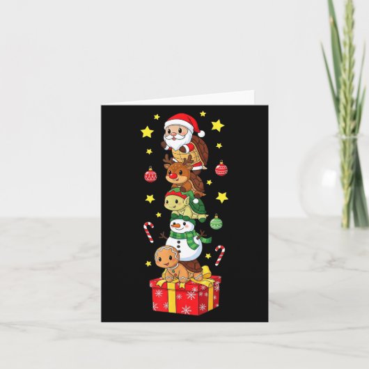 Funny Turtle Santa Elf Snowman Christmas Boys Girl Karte (Vorderseite)