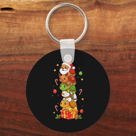 Funny Turtle Santa Elf Snowman Christmas Womens Me Schlüsselanhänger (Vorderseite)