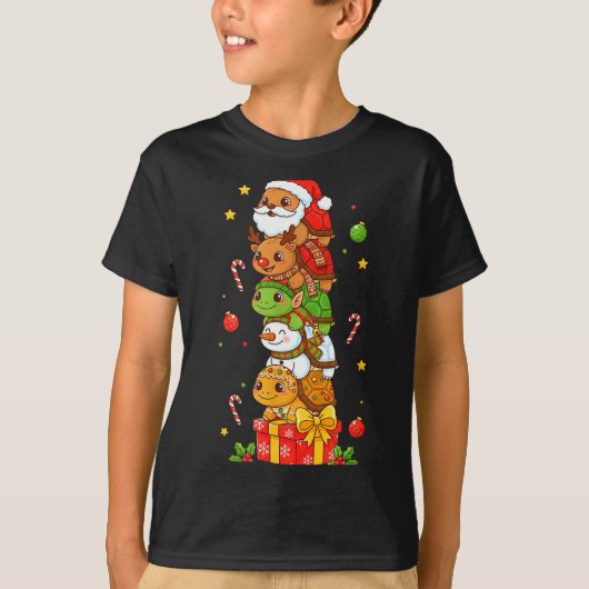 Funny Turtle Santa Elf Snowman Christmas Womens Me T-Shirt (Vorderseite)