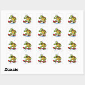 Funny Turtle Skateboard Cartoon Art Sticker (Blatt)