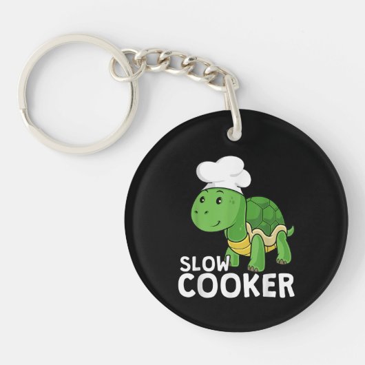 Funny Turtle Slow Cooker Koch Kochen Tortoise Schlüsselanhänger (Vorderseite)