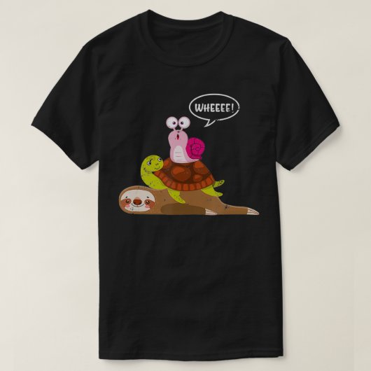 Funny Turtle Snail Zoo Tiergeschenk Lazy Sloth T-Shirt (Design vorne)