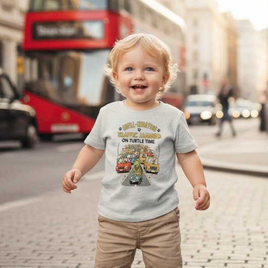 Funny Turtle Traffic Jam Shell-ebrating Baby T-shirt