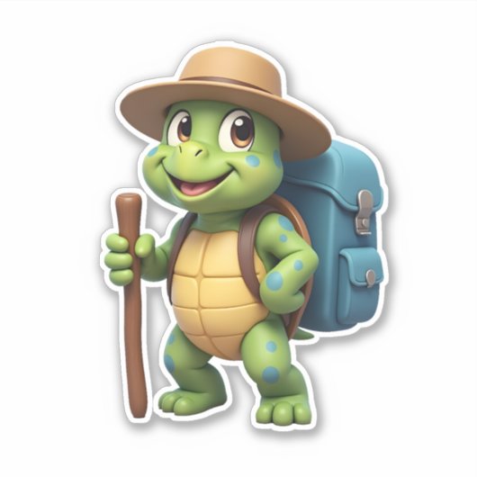 Funny Turtle Wandern Grafisches Camping Lover Adve Aufkleber (Vorderseite)