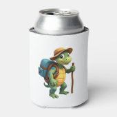 Funny Turtle Wandern Grafisches Camping Lover Adve Dosenkühler (Kanne Vorderseite)