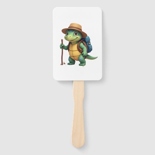 Funny Turtle Wandern Grafisches Camping Lover Adve Fächer (Vorderseite)