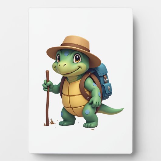 Funny Turtle Wandern Grafisches Camping Lover Adve Fotoplatte (Vorderseite)