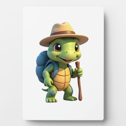 Funny Turtle Wandern Grafisches Camping Lover Adve Fotoplatte (Vorderseite)