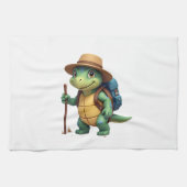 Funny Turtle Wandern Grafisches Camping Lover Adve Geschirrtuch (Horizontal)