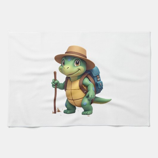 Funny Turtle Wandern Grafisches Camping Lover Adve Geschirrtuch (Horizontal)