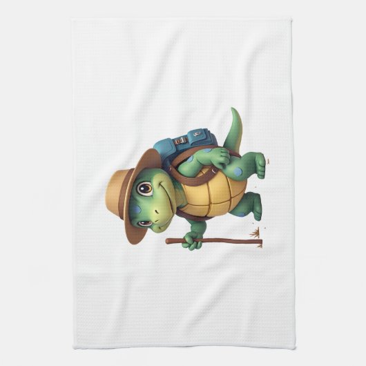 Funny Turtle Wandern Grafisches Camping Lover Adve Geschirrtuch (Vertikal)