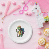 Funny Turtle Wandern Grafisches Camping Lover Adve Pappteller (Party)