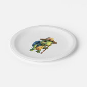 Funny Turtle Wandern Grafisches Camping Lover Adve Pappteller (Schrägansicht)